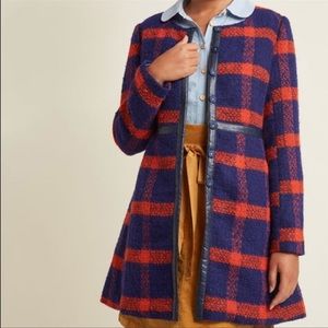 ModCloth orange and navy coat